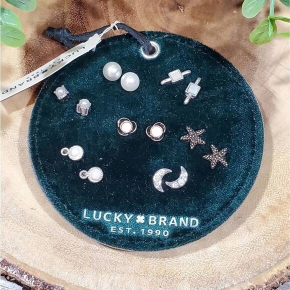 Lucky Brand Jewelry - LUCKY‎ brand pearl starfish moon crystal jeweled stud earrings new!!!
